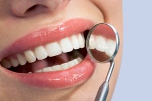close up image of healthy gums